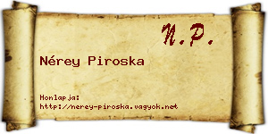 Nérey Piroska névjegykártya